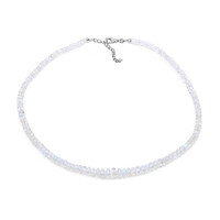 Rainbow Moonstone Silver Necklace