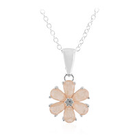 Peach Pastel Quartz Silver Necklace