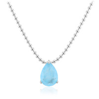 Blue Pastel Quartz Silver Necklace