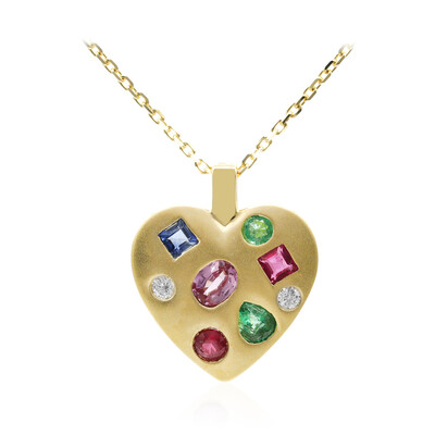 14K Pink Sapphire Gold Necklace (Adela Gold)