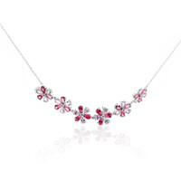 Pink Topaz Silver Necklace