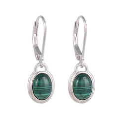 Malachite Silver Earrings