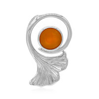 Orange Moonstone Silver Pendant