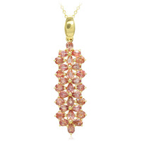 18K Unheated Padparadscha Sapphire Gold Necklace (AMAYANI)