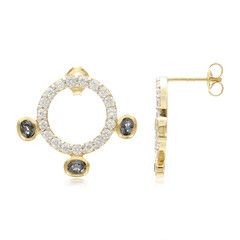 Unheated Peacock Sapphire Silver Earrings