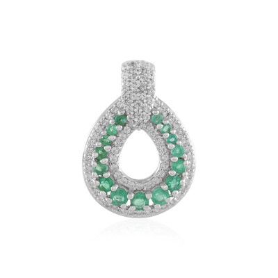 Zambian Emerald Silver Pendant