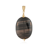 Lamellar Obsidian Silver Pendant