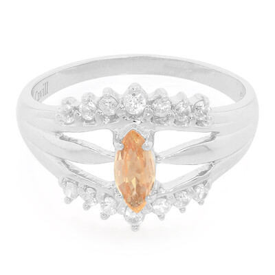 Padparadscha Sapphire Silver Ring