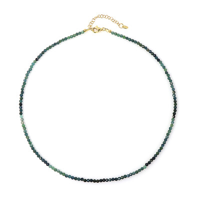 Blue Green Tourmaline Silver Necklace
