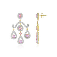 Madagascar Pink Sapphire Silver Earrings