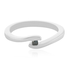 I3 Blue Diamond Silver Ring