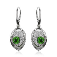 Colombian green Amber Silver Earrings