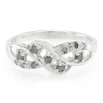 Fancy Diamond Silver Ring