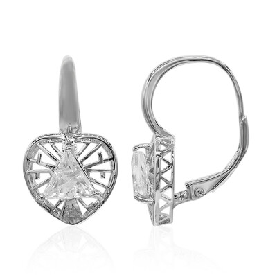 White Topaz Silver Earrings