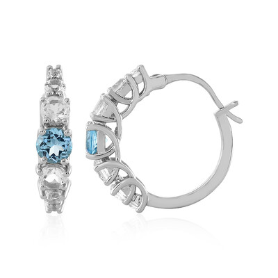 Swiss Blue Topaz Silver Earrings