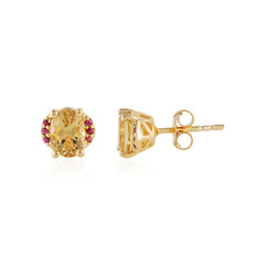 Yellow Beryl Silver Earrings