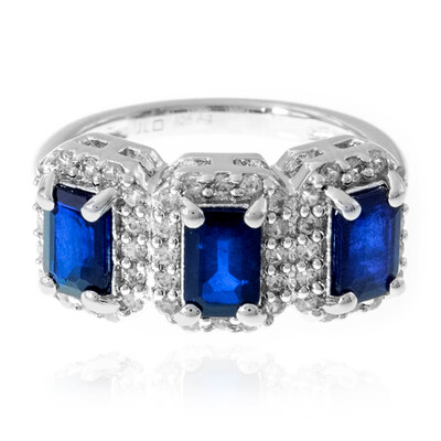 Royal Blue Spinel Silver Ring