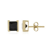 Black Spinel Silver Earrings