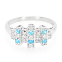 Neon Blue Apatite Silver Ring