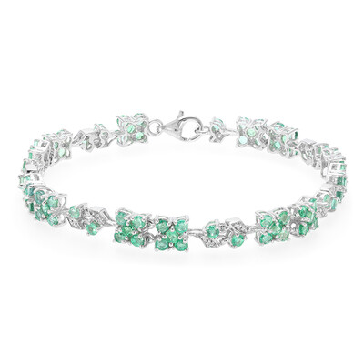 Zambian Emerald Silver Bracelet