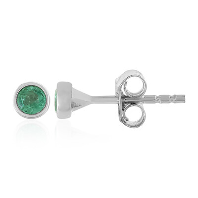 Colombian Emerald Silver Earrings