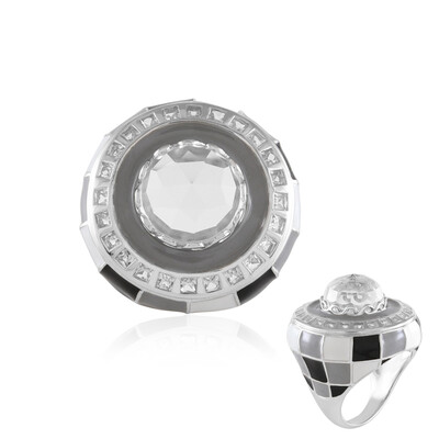 White Quartz Silver Ring (Adela Silber)