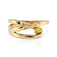 I2 Yellow Diamond Silver Ring