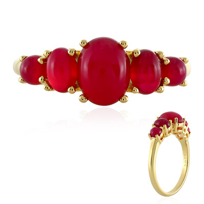 Raspberry Chalcedony Silver Ring