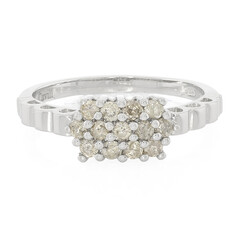 Chocolate Diamond Silver Ring