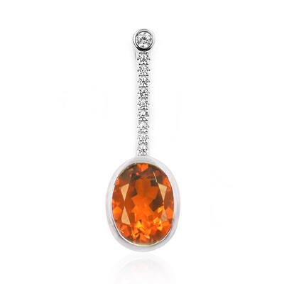Madeira Citrine Silver Pendant (MONOSONO COLLECTION)