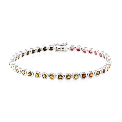 Green Tourmaline Silver Bracelet