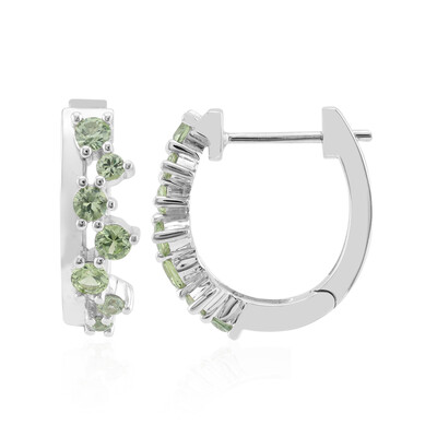 Tulear Green Sapphire Silver Earrings (Pallanova)