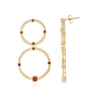 Tanzanian Ruby Silver Earrings (Adela Silber)