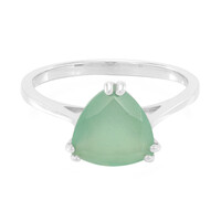 Green Chalcedony Silver Ring