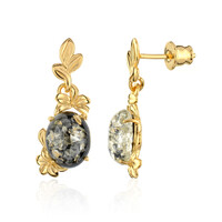 Green Baltic Amber Silver Earrings