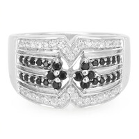 Black Spinel Silver Ring