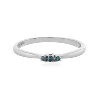 I3 Blue Diamond Silver Ring
