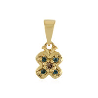 I3 Champagne Diamond Silver Pendant
