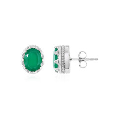 Green Onyx Silver Earrings