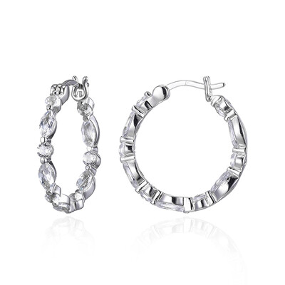 White Topaz Silver Earrings