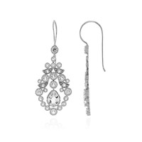 White Topaz Silver Earrings