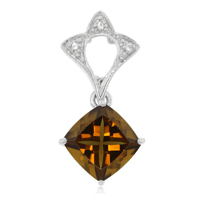 Cognac Quartz Silver Pendant