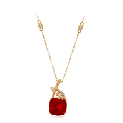 14K Mexican Fire Opal Gold Necklace (Smithsonian)