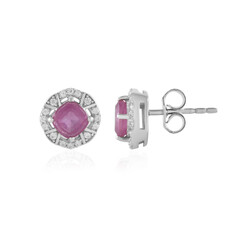 Madagascar Pink Sapphire Silver Earrings