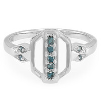 Fancy Diamond Silver Ring