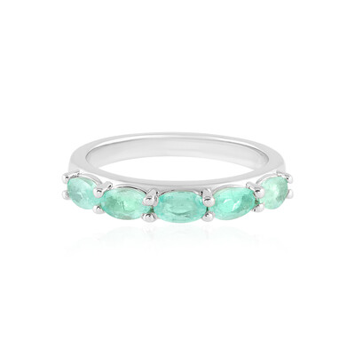 Colombian Emerald Silver Ring