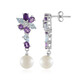 White Freshwater Pearl Silver Earrings