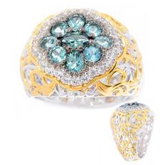 Teal Tourmaline Silver Ring (Gems en Vogue)