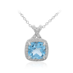 Swiss Blue Topaz Silver Necklace