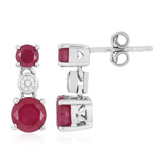 Madagascar Ruby Silver Earrings